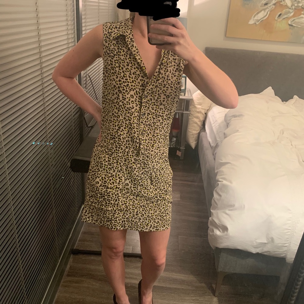Equipment cheetah shift dress - xs